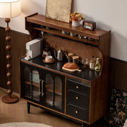 Solid wood dining side cabinet Coffee cabinet Living room entrance cabinet Tea cabinet Household kitchen storage cabinet Customized